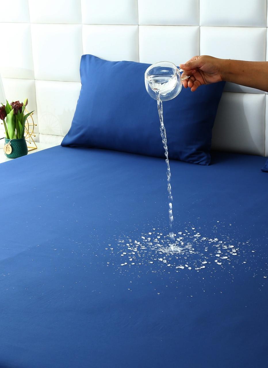 100% Water Replant Fitted Sheet-Blue