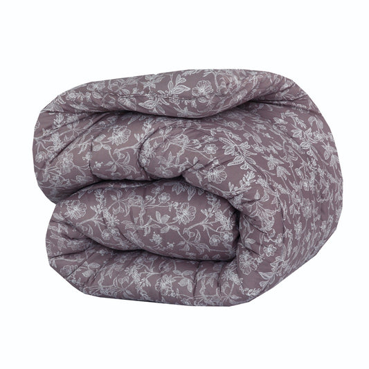 1 PC Double Winter Comforter-White Peonies Comforters Apricot