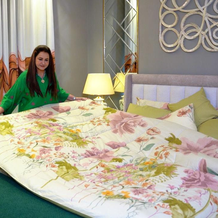 8 PCs Winter Comforter Set-Delamere Comforters Apricot