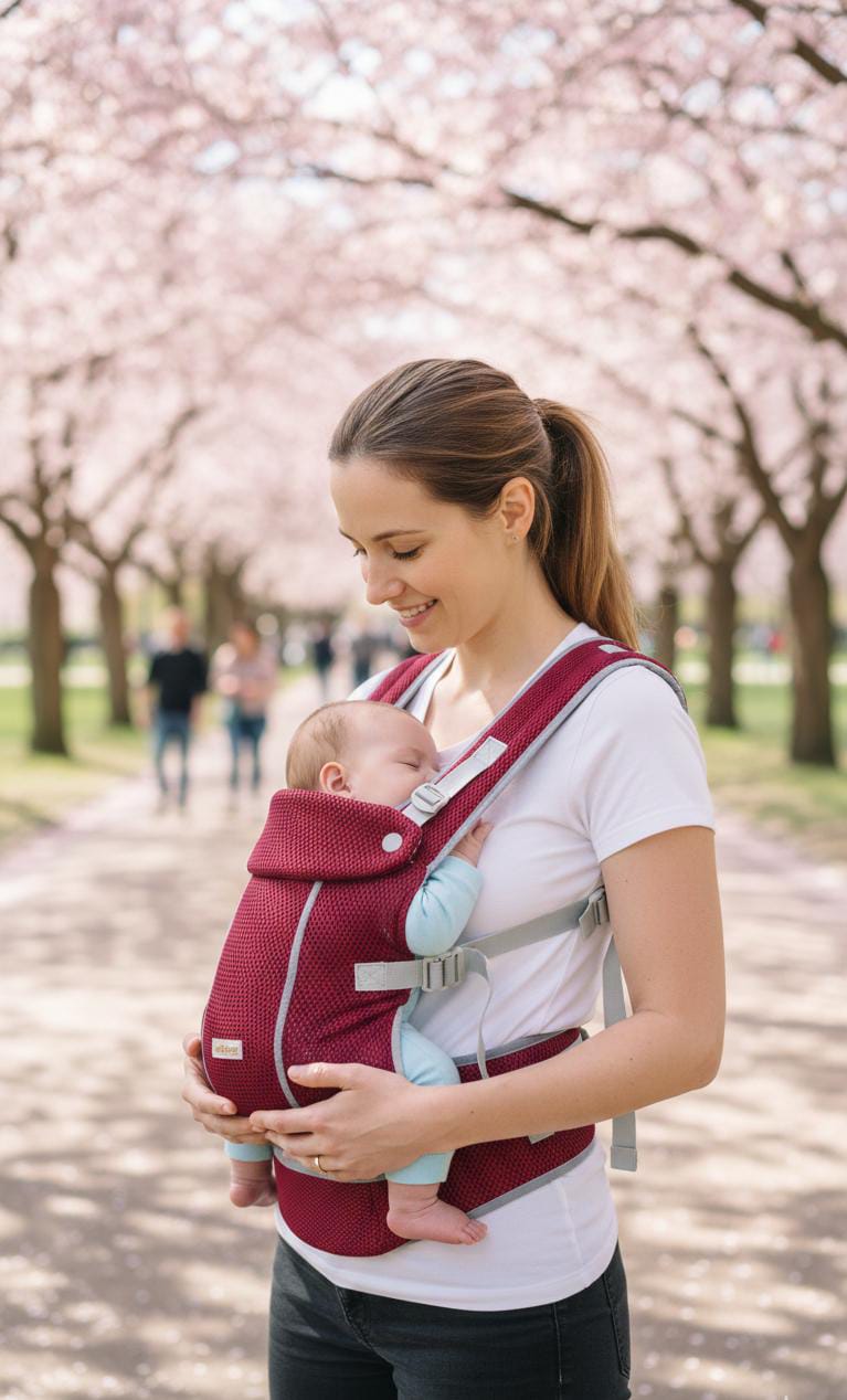 Multifunctional Baby Carrier for Newborn to Toddlers-SA2408-185(RED) Blankets Apricot