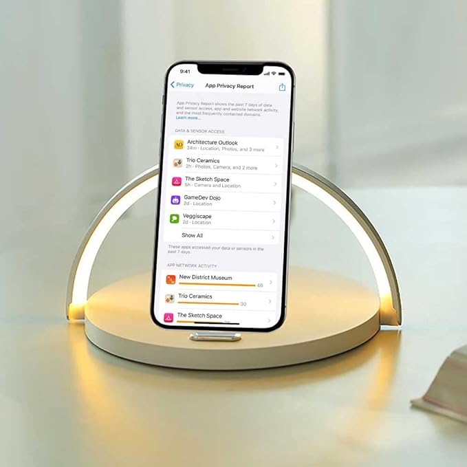 Wireless Charger Fast Charging Pad and LED Lamp-SA2405-185  Apricot   