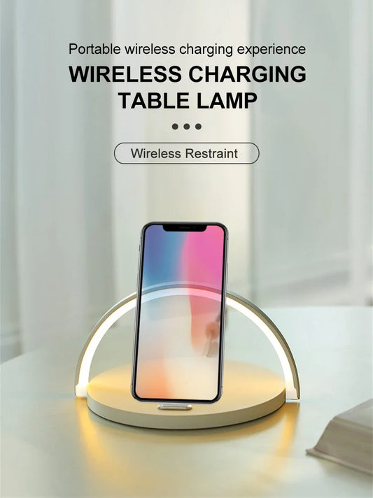 Wireless Charger Fast Charging Pad and LED Lamp-SA2405-185  Apricot   