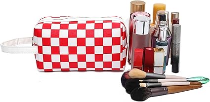 Women Waterproof PU Leather Cosmetic Storage Bags Chess-SA2405-115 Cosmetic Organizer Apricot   