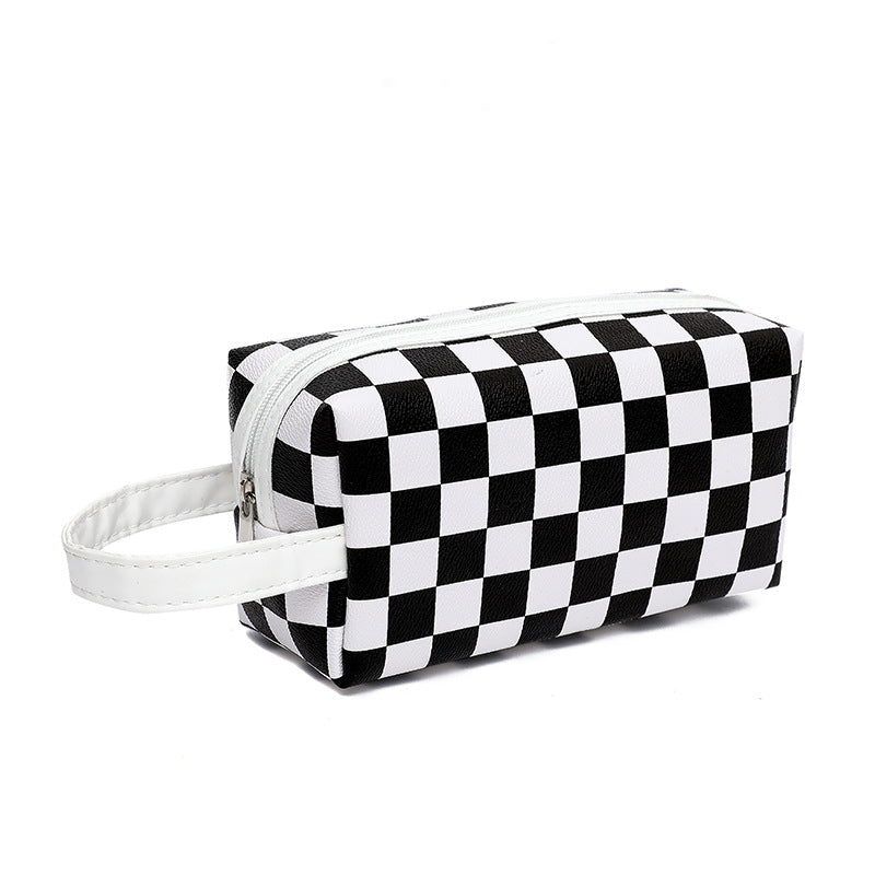 Women Waterproof PU Leather Cosmetic Storage Bags Chess-SA2405-115 Cosmetic Organizer Apricot   