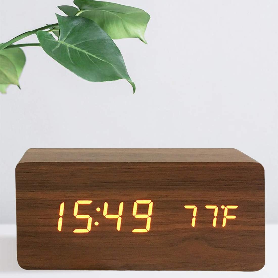 Wood Style Digital LED Clock(SA2405-228)-Brown Clock Apricot   