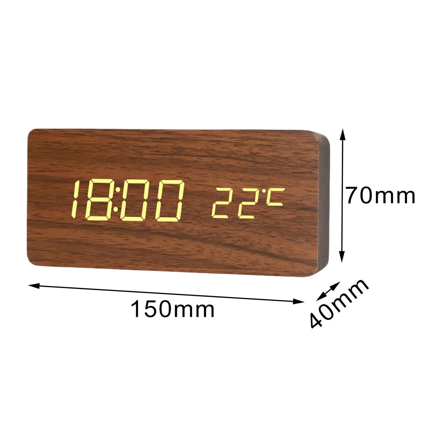 Wood Style Digital LED Clock(SA2405-228)-Brown Clock Apricot   