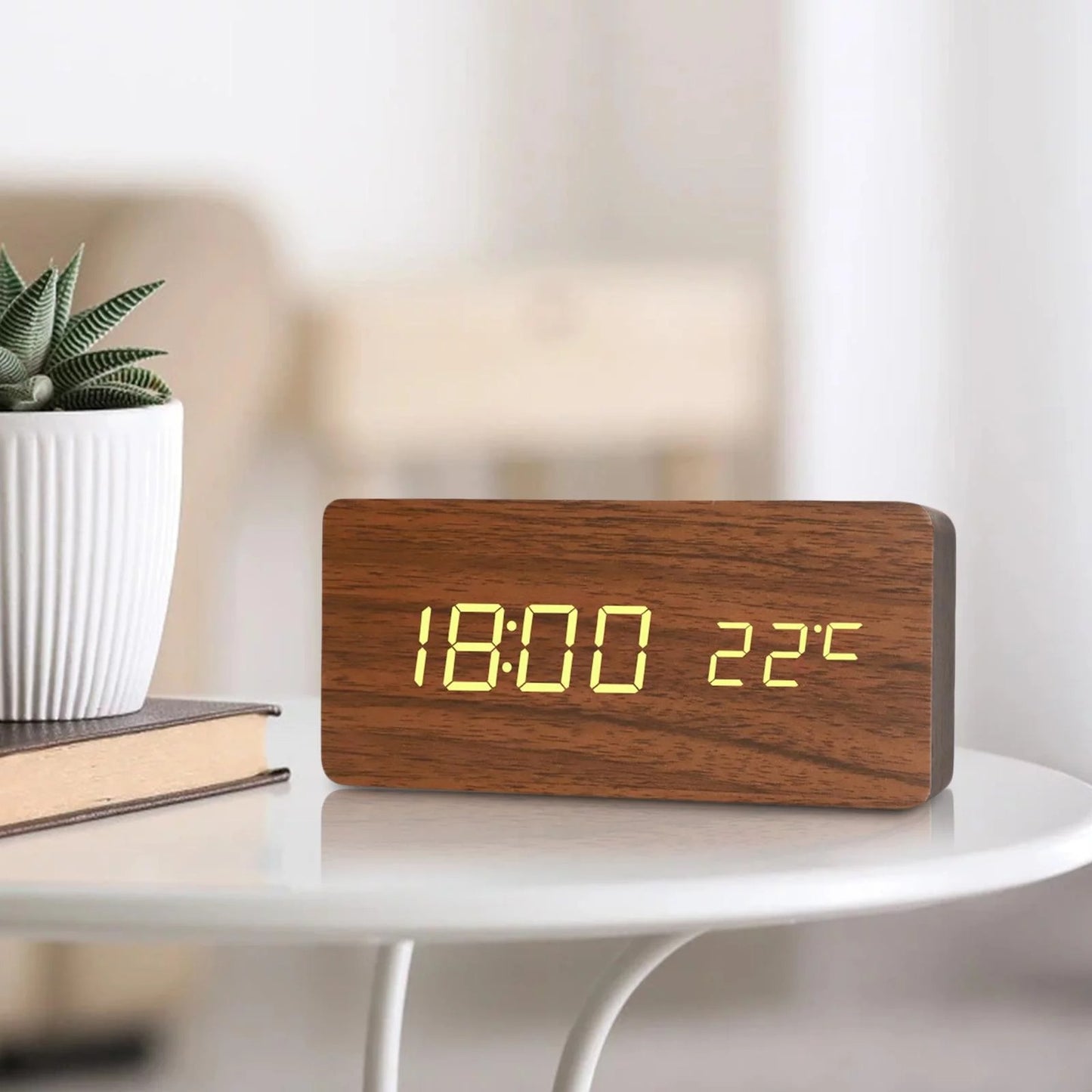 Wood Style Digital LED Clock(SA2405-228)-Brown Clock Apricot   