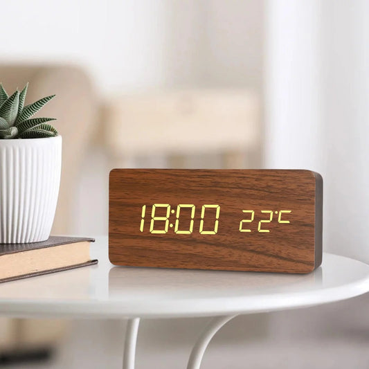 Wood Style Digital LED Clock(SA2405-228)-Brown Clock Apricot   