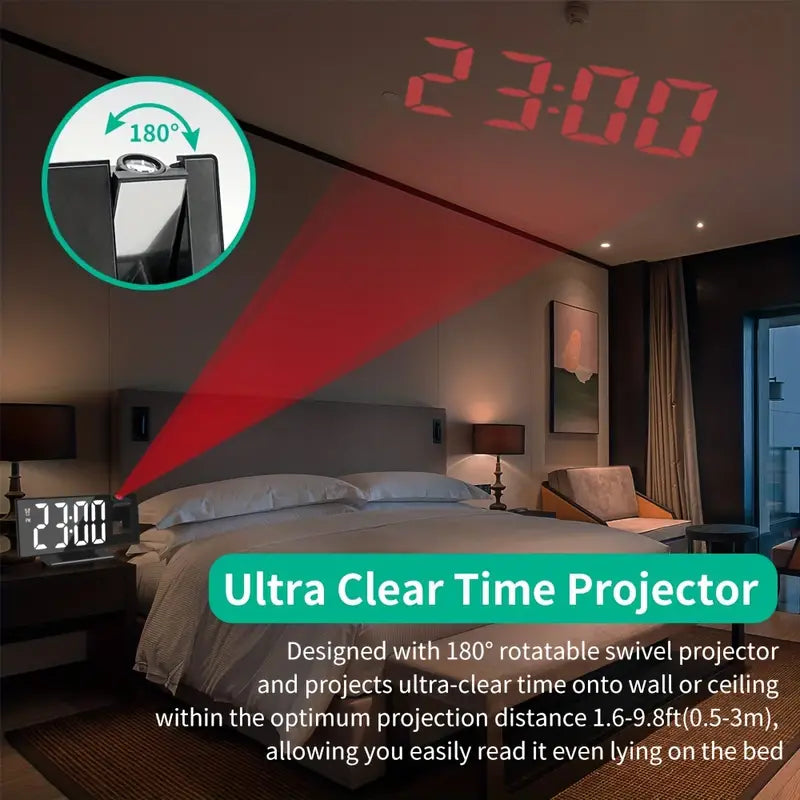 Wooden Style Projection Digital Alarm Clock-SA2405-227 Clock Apricot   