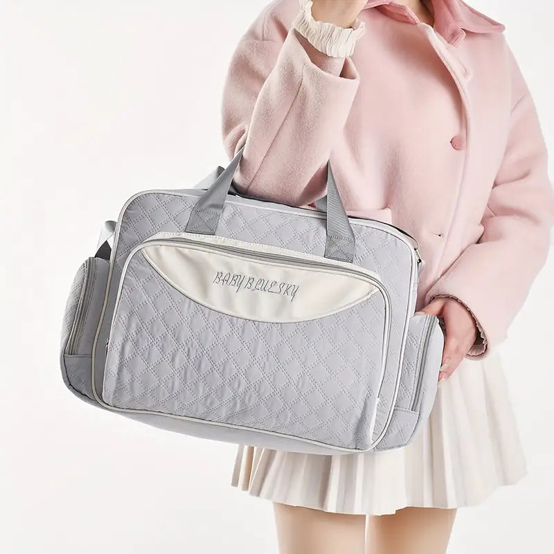 Multi function Mommy Bag with Large Capacity-SA2408-272(Grey) Blankets Apricot