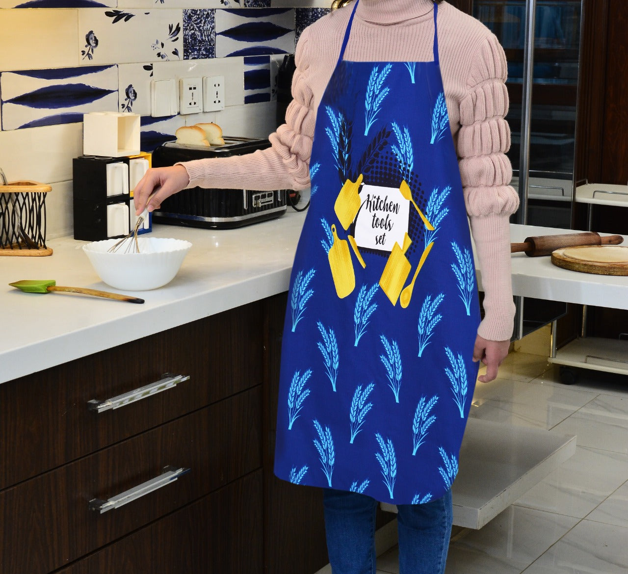 Cooking Kitchen Aprons for Women/Men-KA12 Apricot