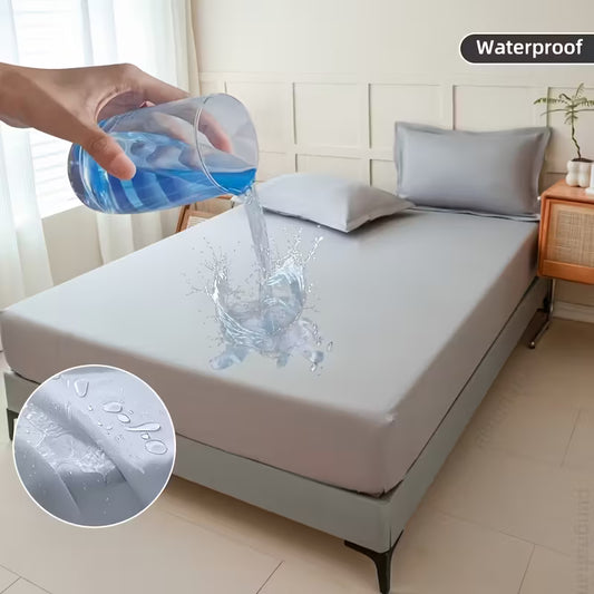 100% Water Replant Fitted Sheet-Grey Protectors Apricot