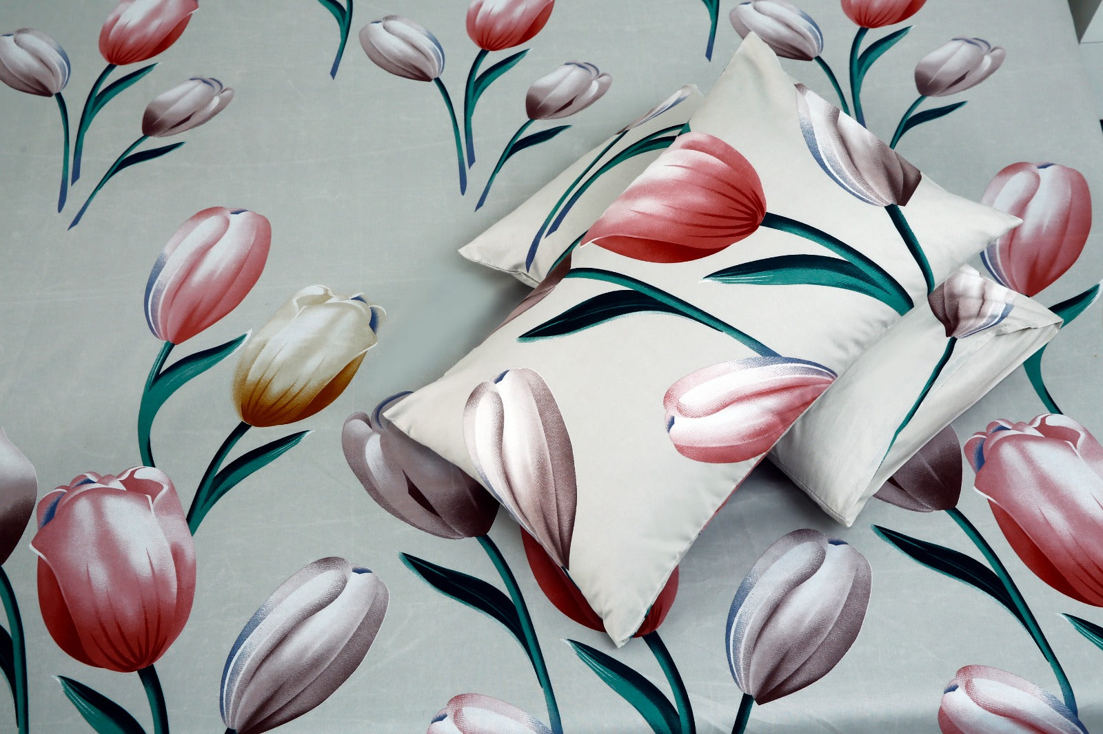 2 Pcs Single Bed Sheet-14862-Tulip single bed sheet Apricot