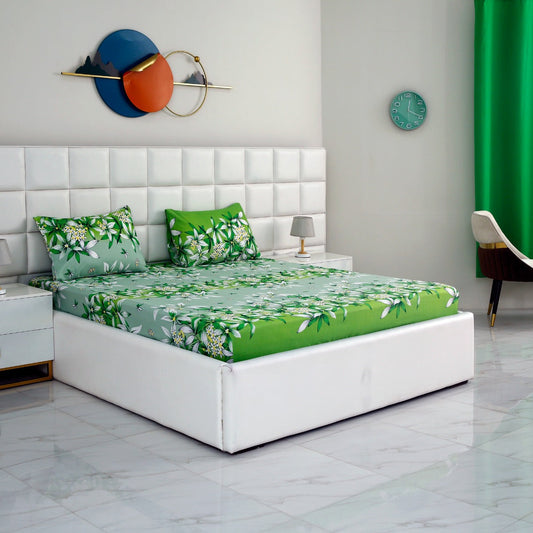Fitted Bed Sheet-GREEN GOLD