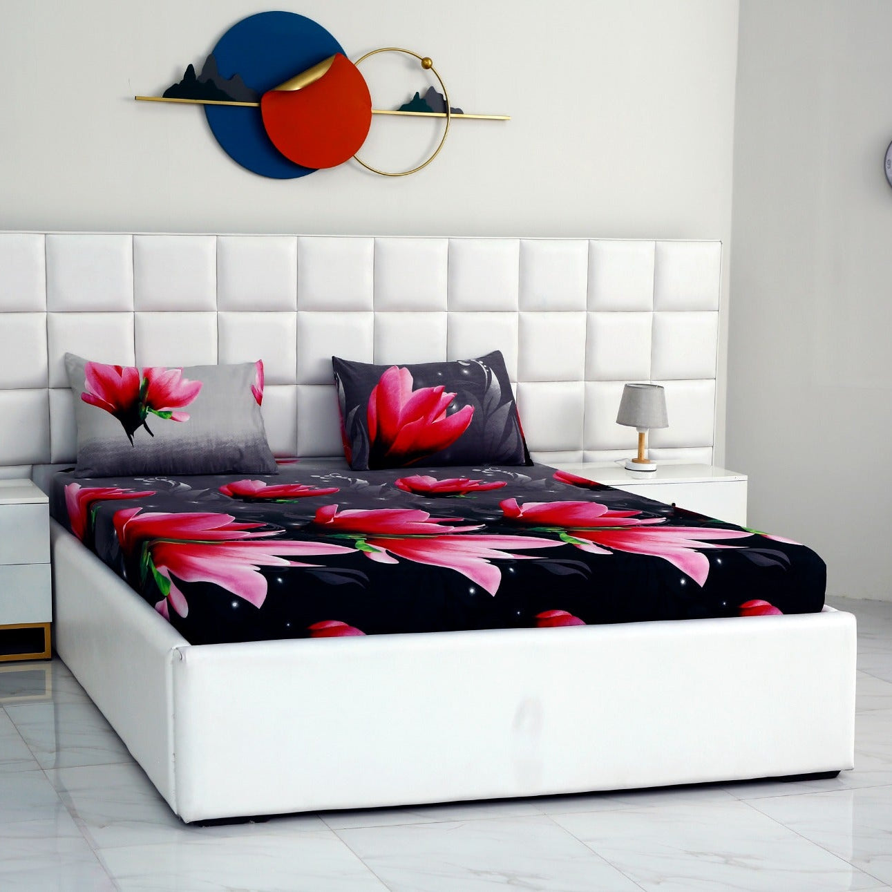 Fitted Bed Sheet-Pink Lotus Fitted Sheets Apricot