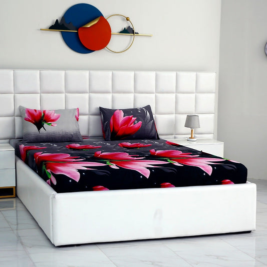 Fitted Bed Sheet-Pink Lotus Fitted Sheets Apricot