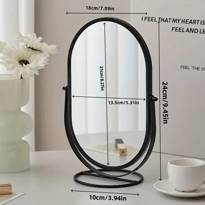 Rotatable Desktop Vanity Mirror Mirror Apricot