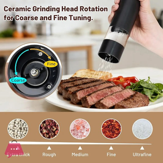 Electric Salt & Pepper Grinder (SA2510-018) Spice and sugar Jar Apricot