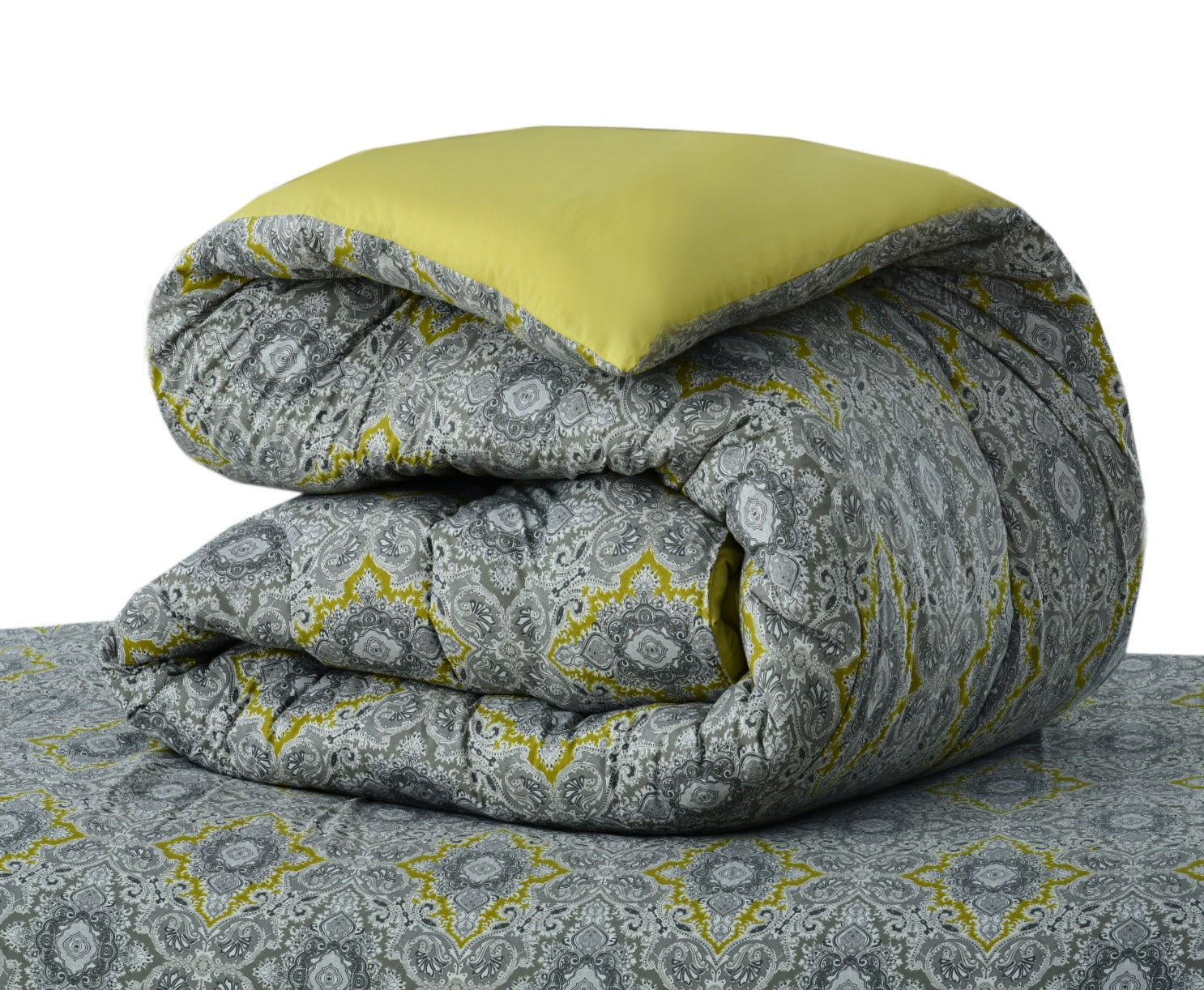 1 PC Double Winter Comforter-Ethnic Gold Comforters Apricot