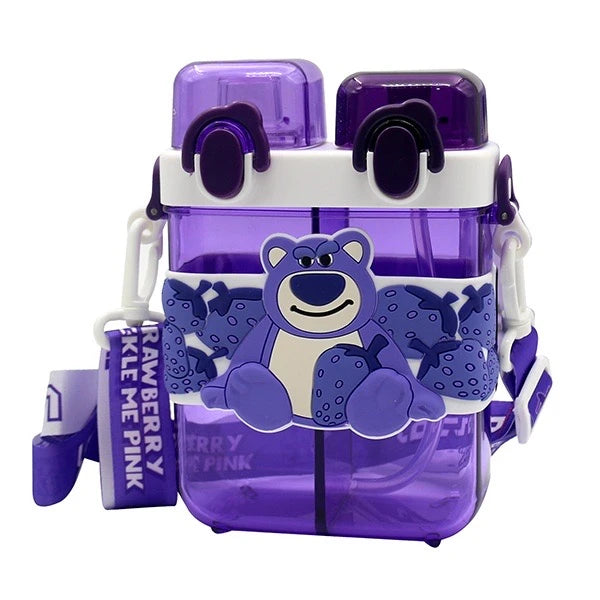 2IN1 PARTITIONED WATER BOTTLE FOR KIDS (SA2510-149)PURPLE Apricot