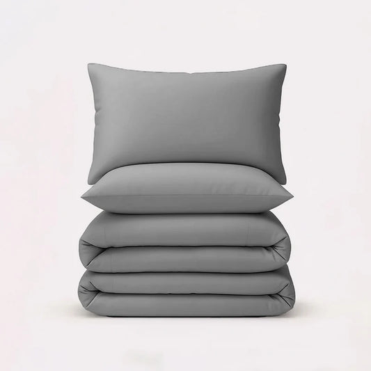 Solid Duvet Cover-Sliver Bed Sheets Apricot