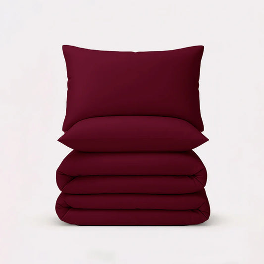 Solid Duvet Cover-Maroon Bed Sheets Apricot