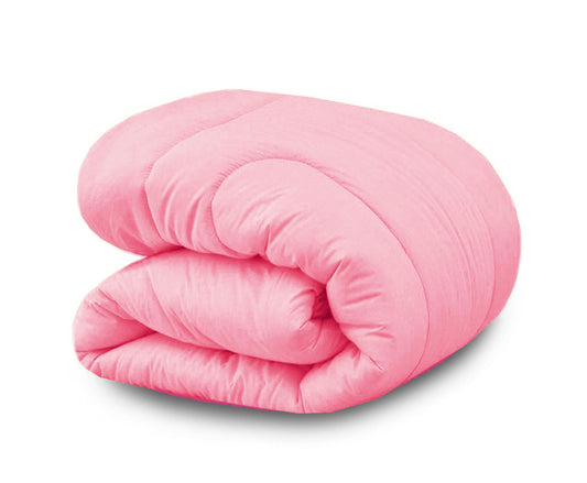 1 PC Double Winter Comforter-Dyed Pink Comforters Apricot