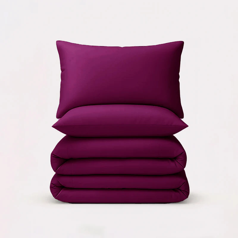 Solid Duvet Cover-Purple Bed Sheets Apricot