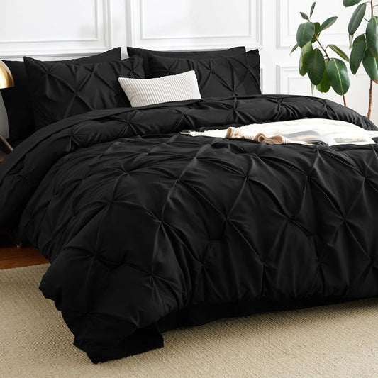 Solid Pintuck Duvet Cover-Black Bed Sheets Apricot