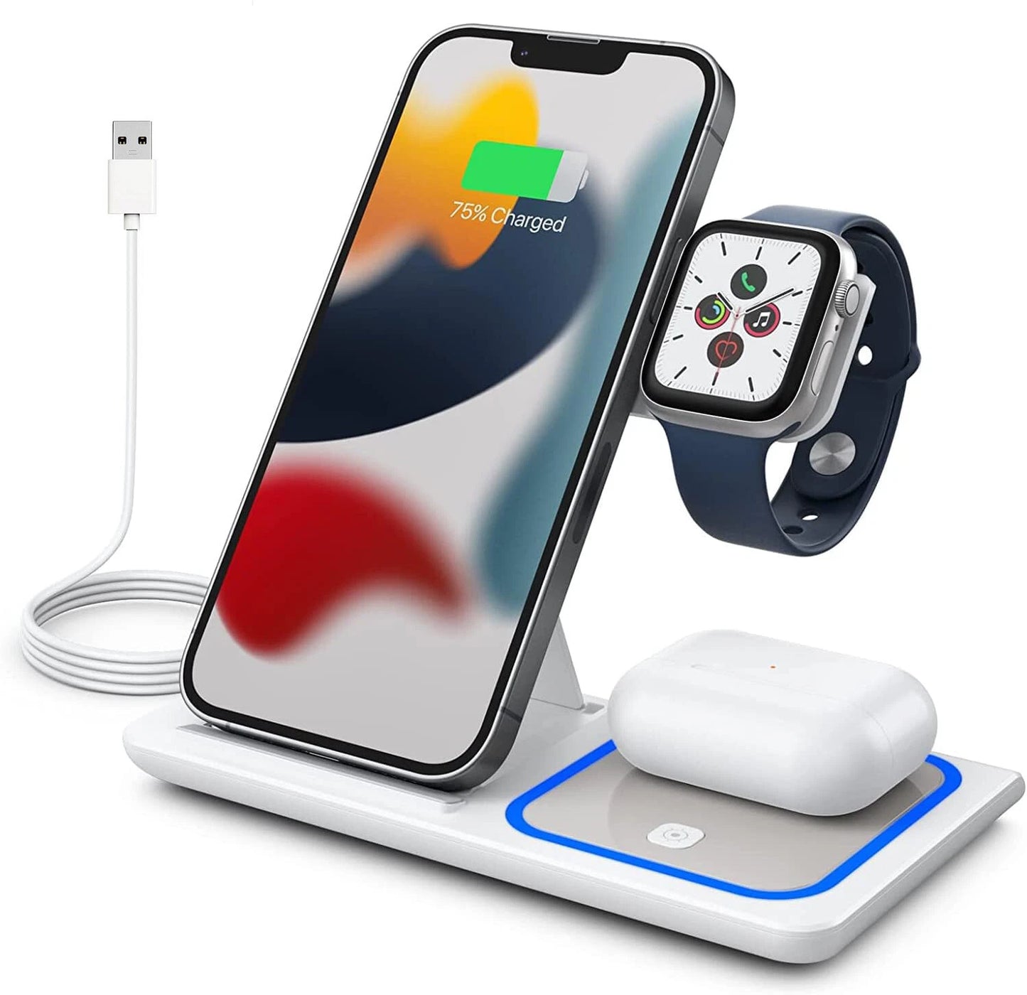 3 in 1 Wireless Fast Charging Stand-SA2408-282 Mobile Accessories Apricot