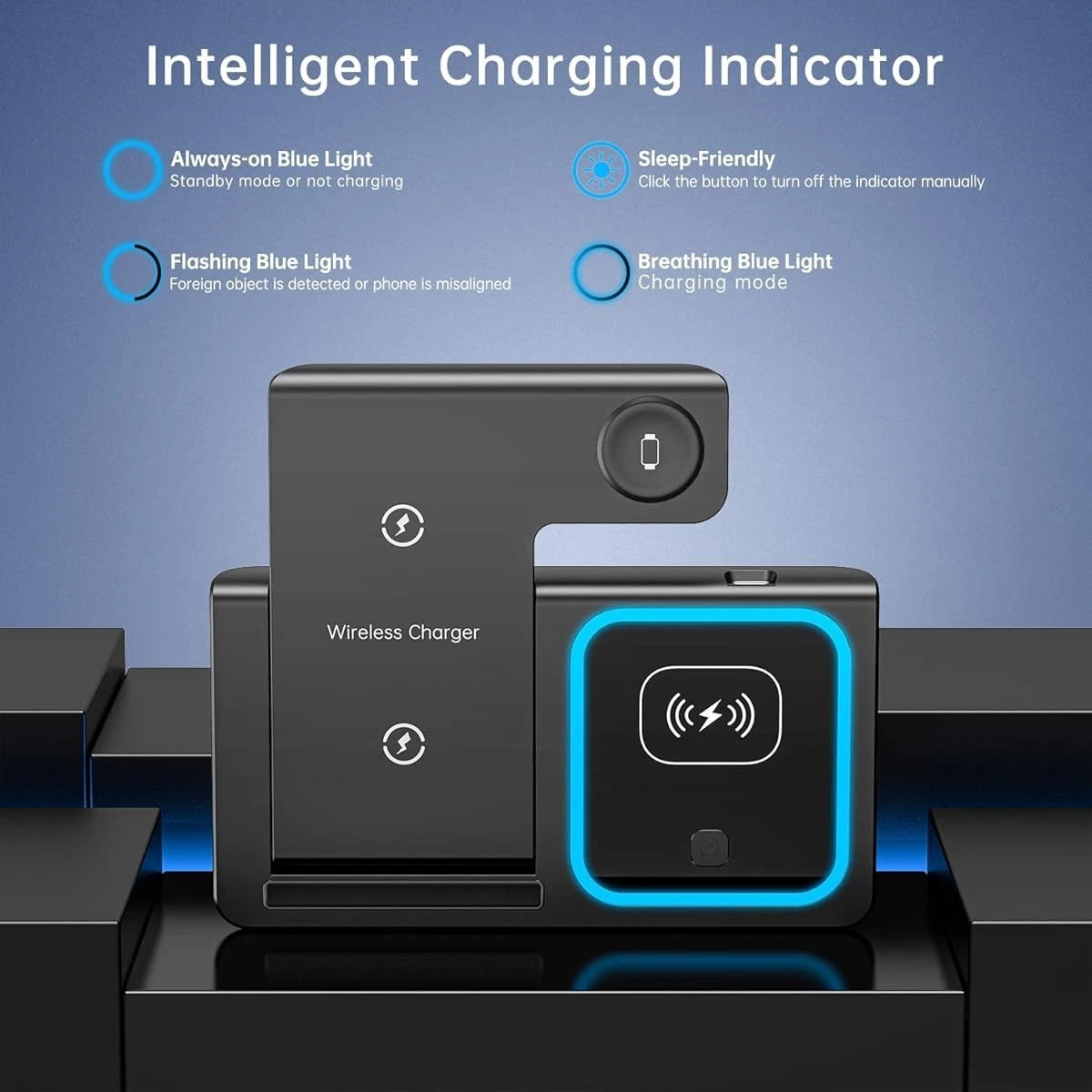 3 in 1 Wireless Fast Charging Stand-SA2408-282 Mobile Accessories Apricot
