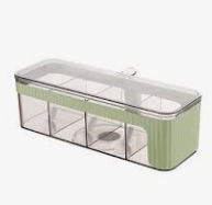 4 Compartments Spice Storage Container Set-SA2408-313 Spice and sugar Jar Apricot