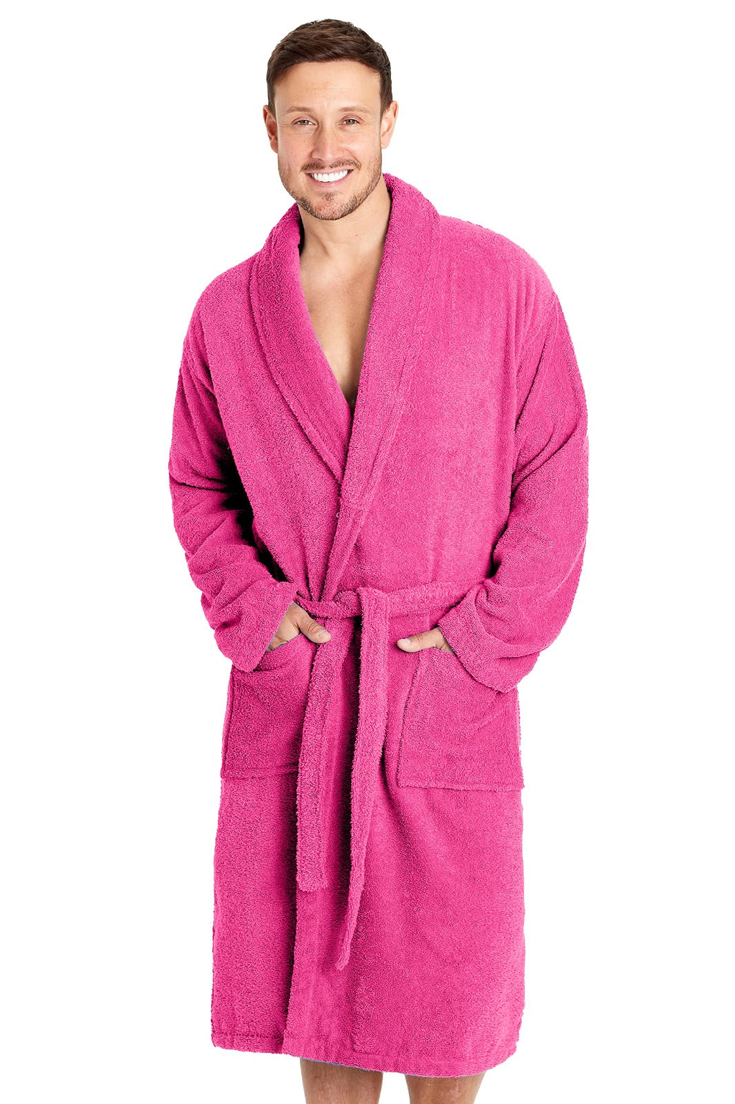 100% Cotton Bathrobe - Fushia Apricot