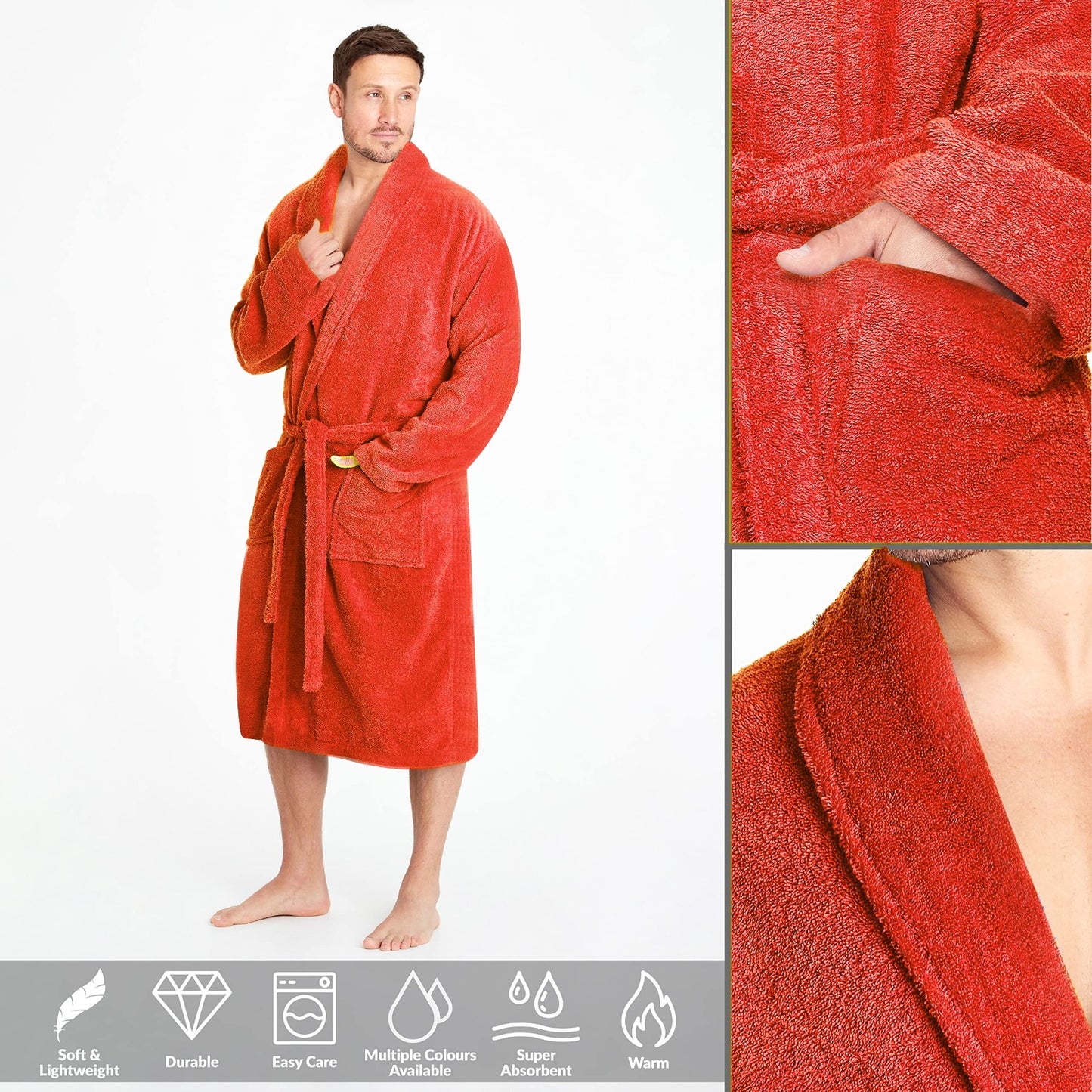 100% Cotton Bathrobe -Slush Apricot