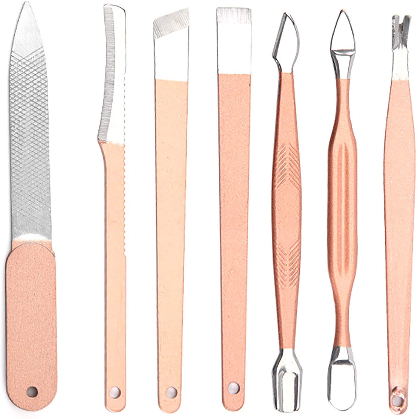 16 PCs Nail Clipper/Manicure & Pedicure Kit-Rose Apricot