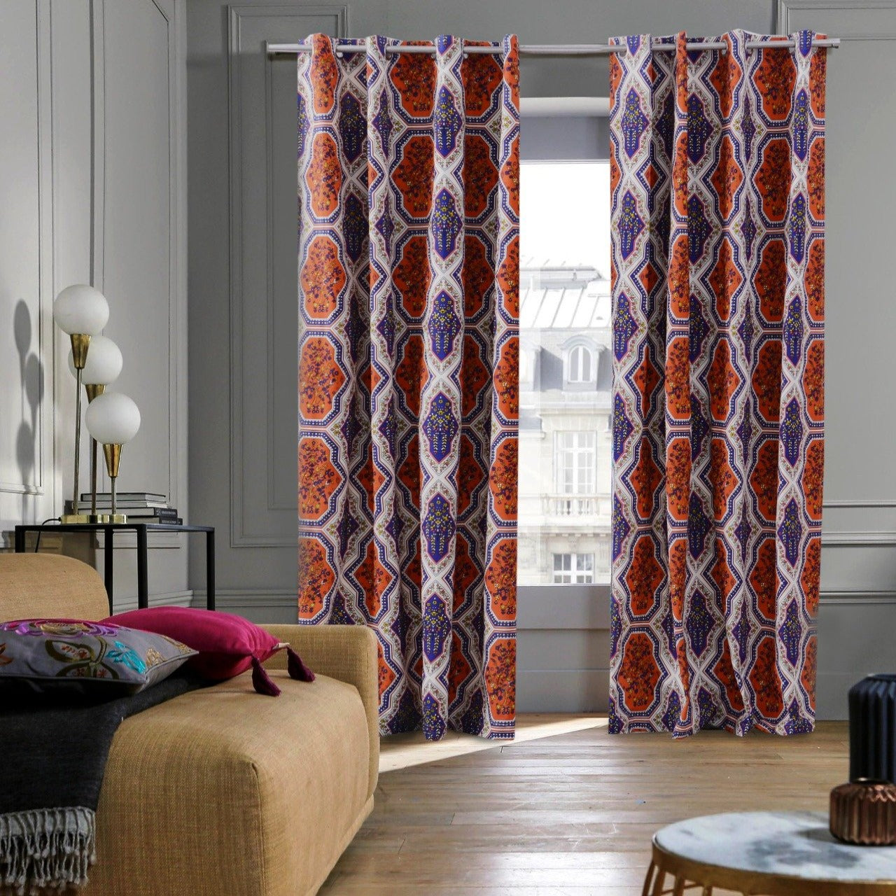 2 PCs Duck Curtains Panel-CRP08 Curtains Apricot   