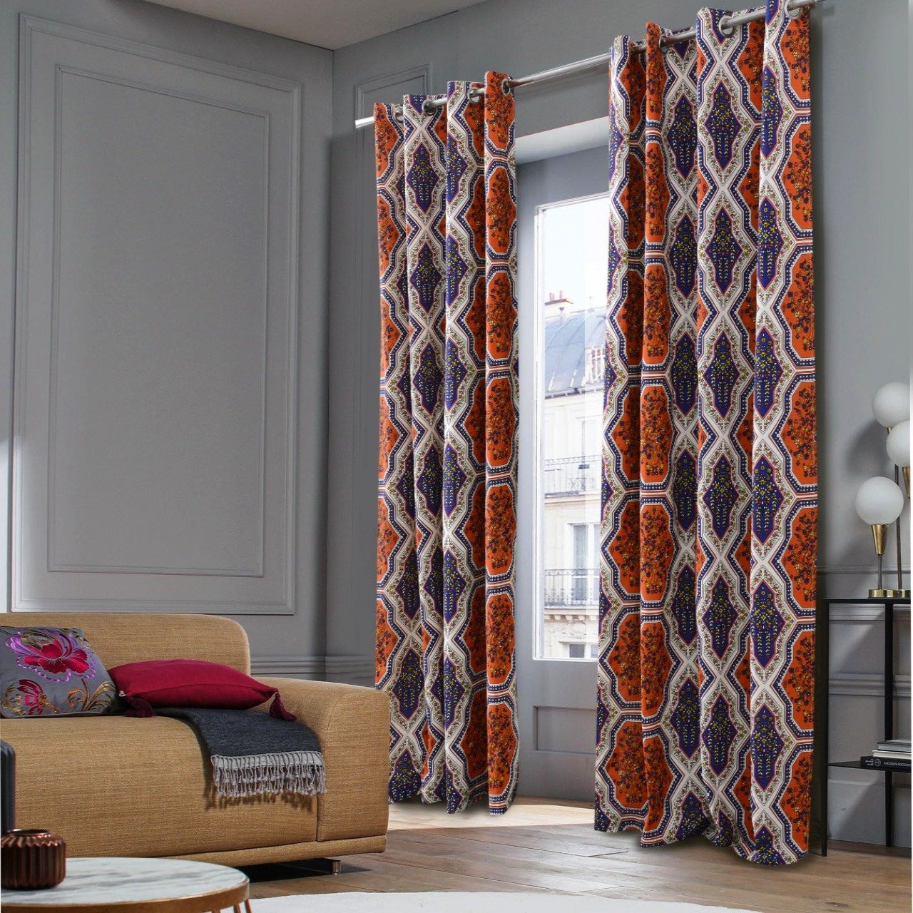 2 PCs Duck Curtains Panel-CRP08 Curtains Apricot   