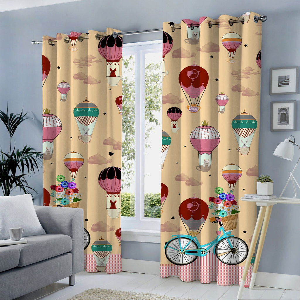 2 PCs Duck Curtains Panel With Lining-Capadocia Apricot
