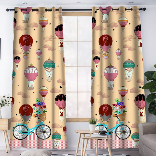 2 PCs Duck Curtains Panel With Lining-Capadocia Apricot