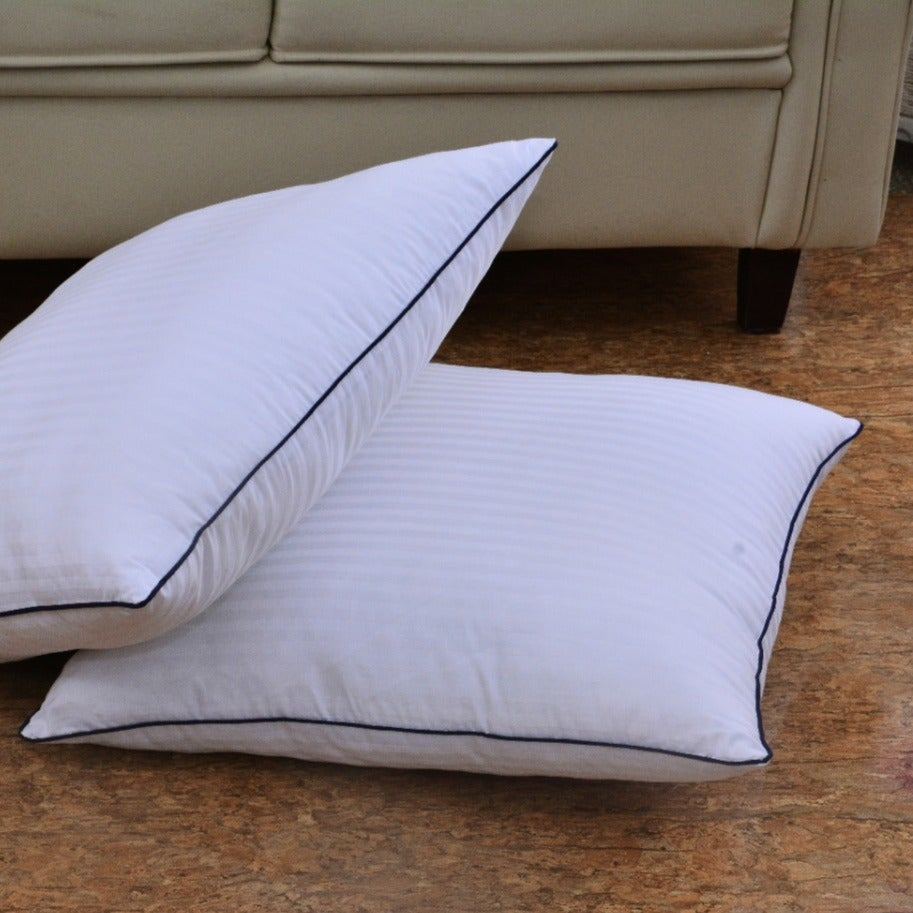 2 PCs Filled Floor cushion(3164)-White Stripe Chair, Floor & Bed cushion Apricot   