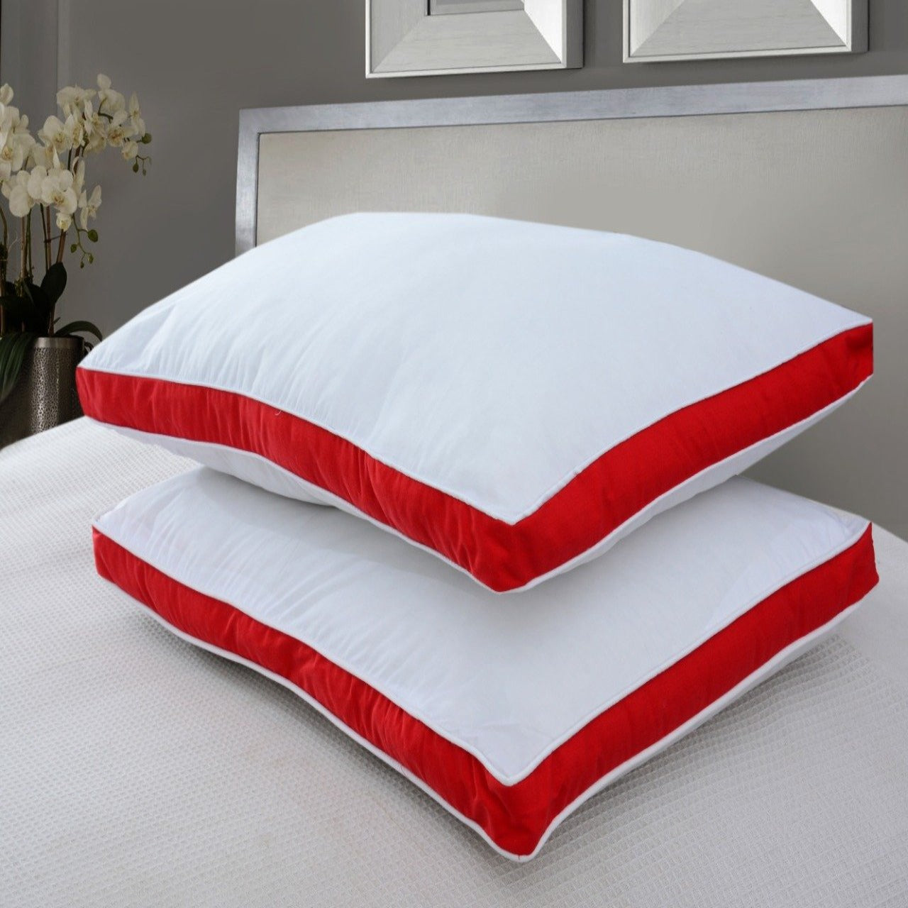 2 PCs Filled Pillows With-Red Gadget Apricot