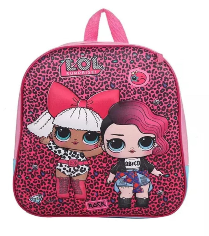 2 PCs Kids School Bag with Geometry Box-LOL Surprise  Apricot   