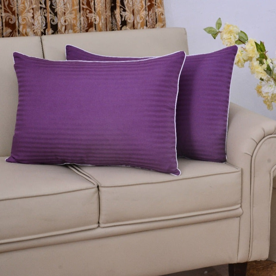 2 PCs Stripe Filled Pillows-Purple Apricot