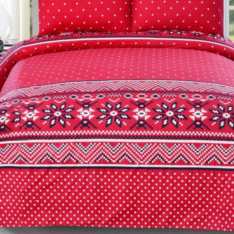 3 PCs Queen Quilt Cover-AP0547 Red Bed Sheets Apricot   