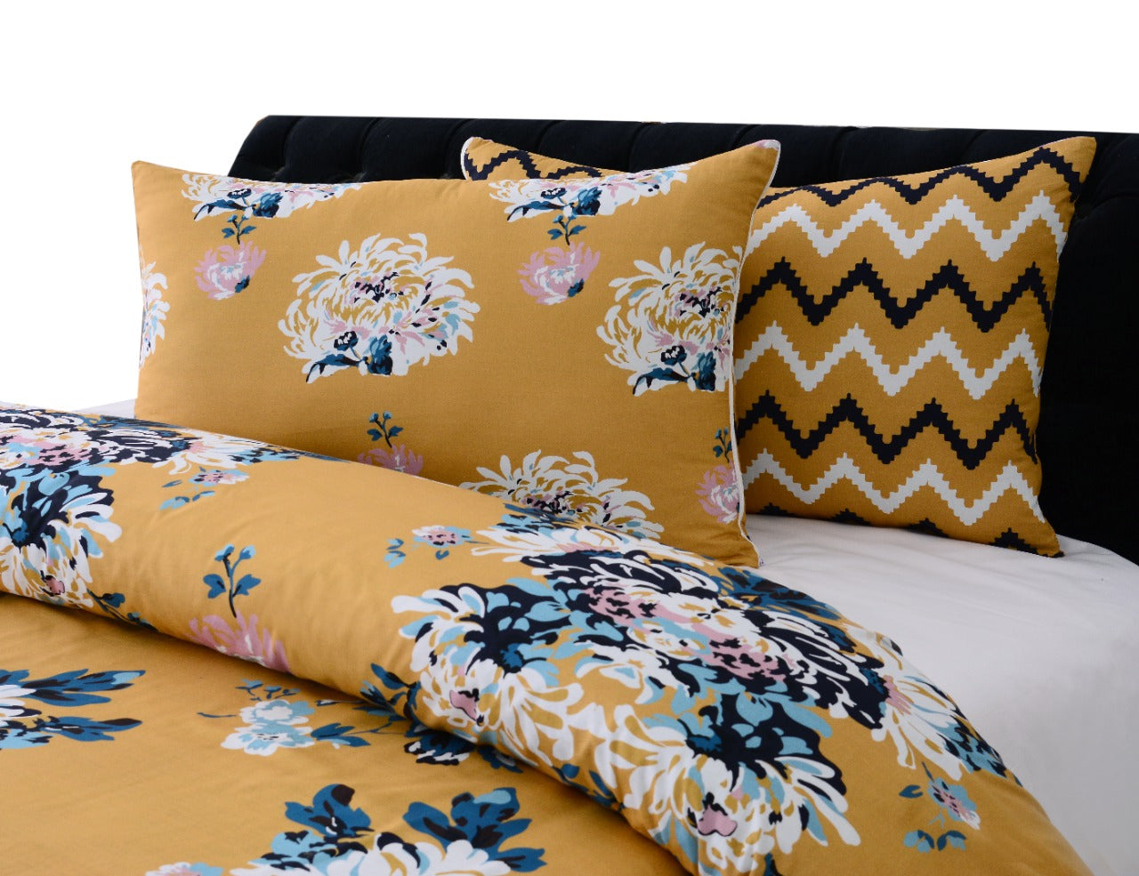 4 PCs Digital Printed Bed Sheet-ADPB-07 Bed Sheets Apricot   