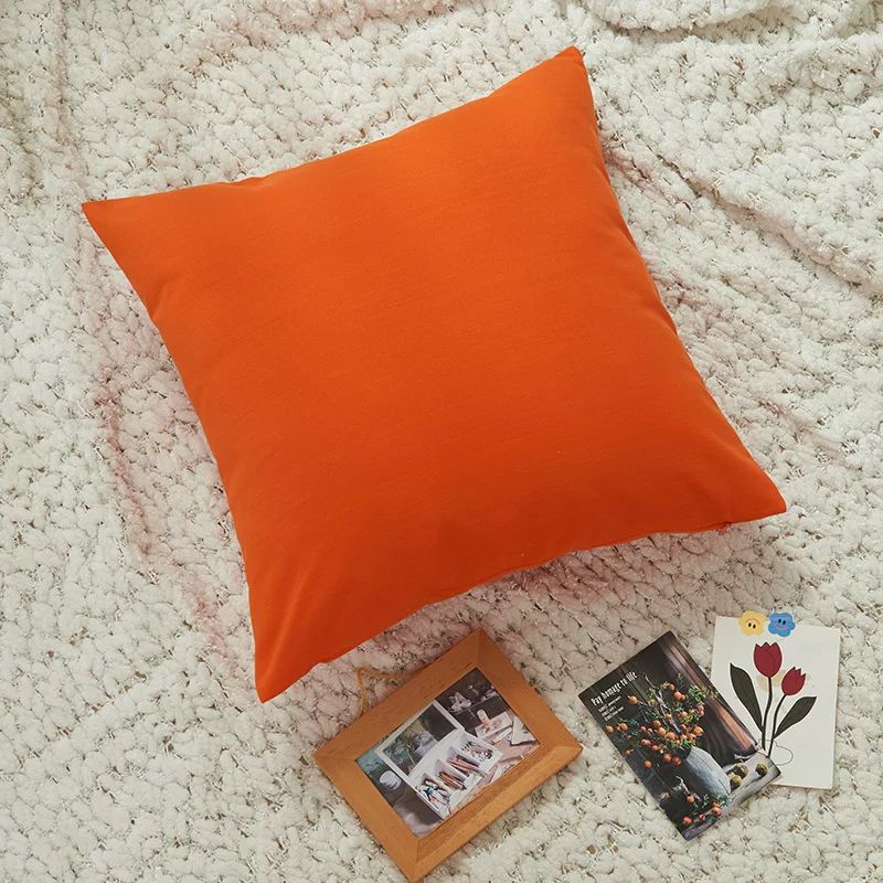 4 PCs Digital Printed Cotton Cushions-Slush Check cushions Apricot   