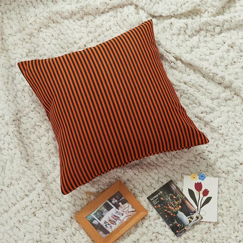 4 PCs Digital Printed Cotton Cushions-Slush Check Apricot