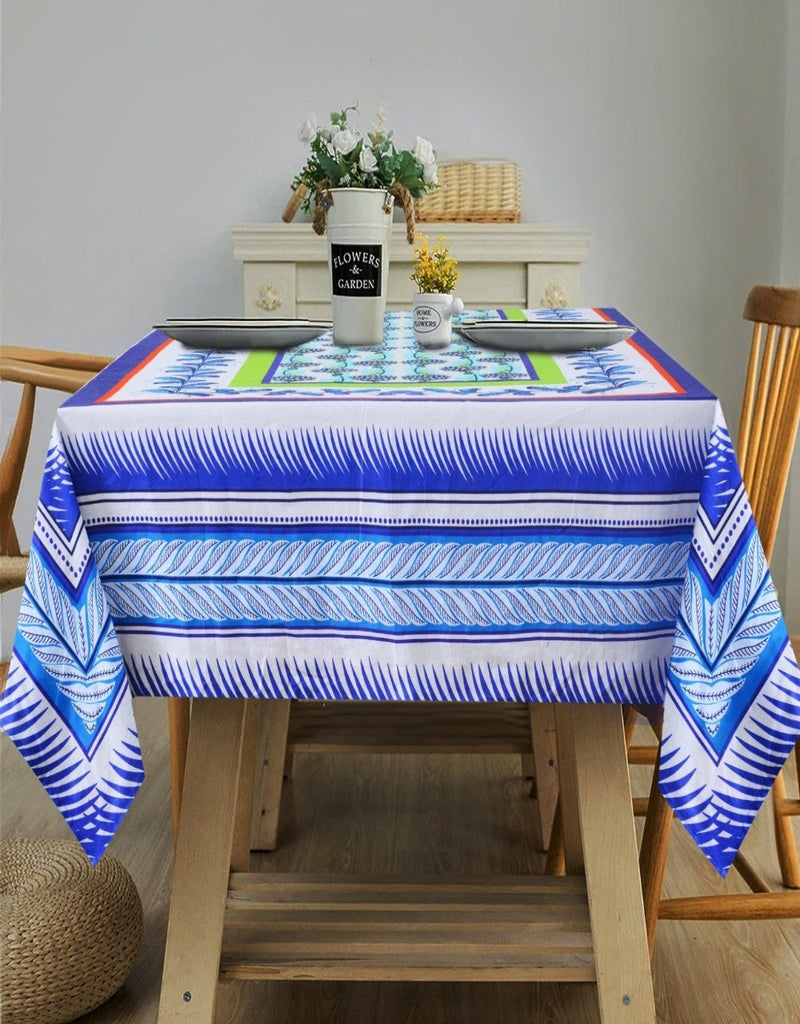 6 & 8 Seater Digital Printed Table Cover(4594)-TB36 Apricot