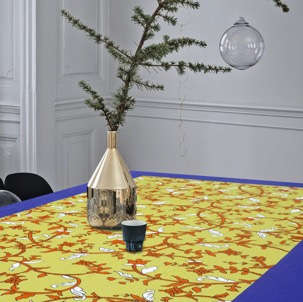 6 & 8 Seater Digital Printed Table Cover(4597)-TB39 Table Cover Apricot   