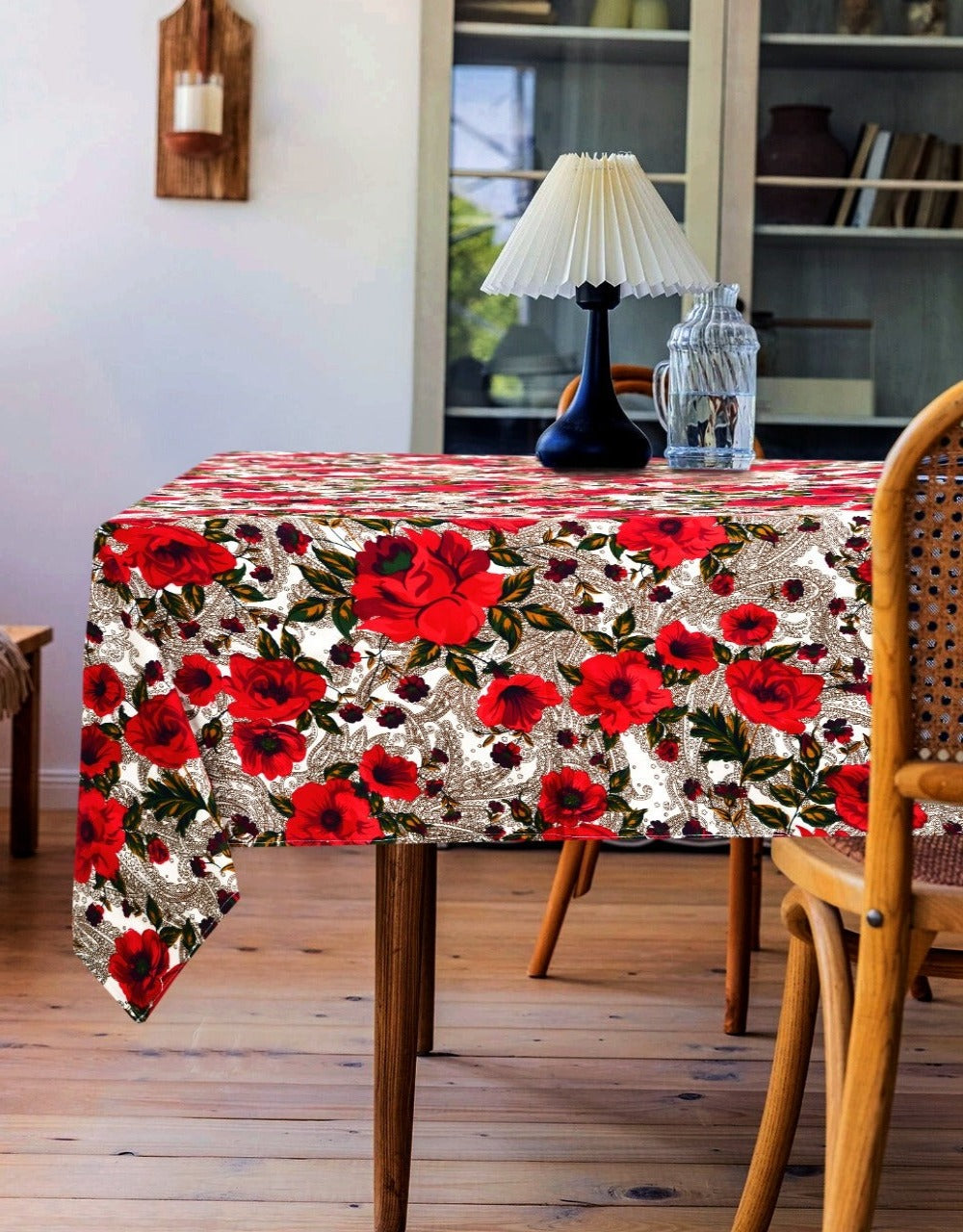 6 & 8 Seater Digital Printed Table Cover(4643)-TB45 Table Cover Apricot   